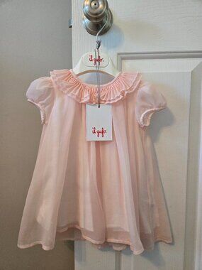 Girls pink il gufo size 9 months dress